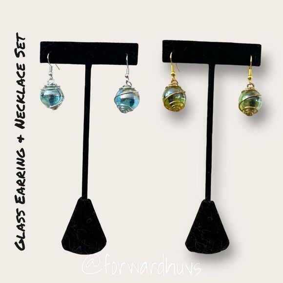 Glass Bulb Earring (x2) & Necklace Set - Picture 4 of 9